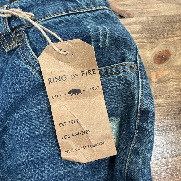 Ring of Fire Boys Relaxed Med Wash Distressed Blaze Jeans Size 20 NWT - Picture 11 of 15
